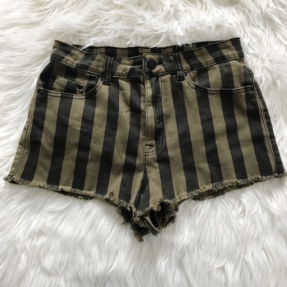 BDG Pants - BDG High Rise Dree Cheeky striped shorts